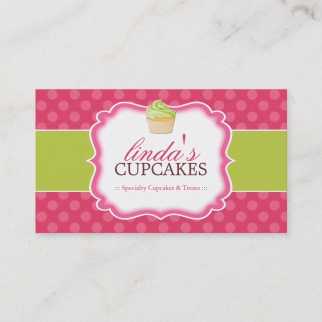 Whimsical and Cute Cupcake Business Cards (Front)
