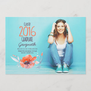 Whimsical and Cute Photo Graduation Announcement