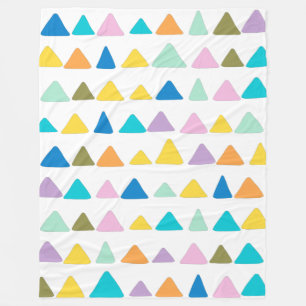 Whimsical and Cute Triangle Pattern   Colourful Fleece Blanket