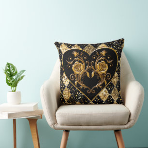 Whimsical and Elegant Goth  Throw Pillow