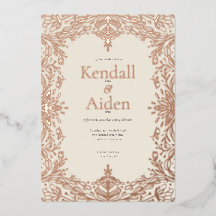 Whimsical and Elegant Rose Gold Foil Wedding