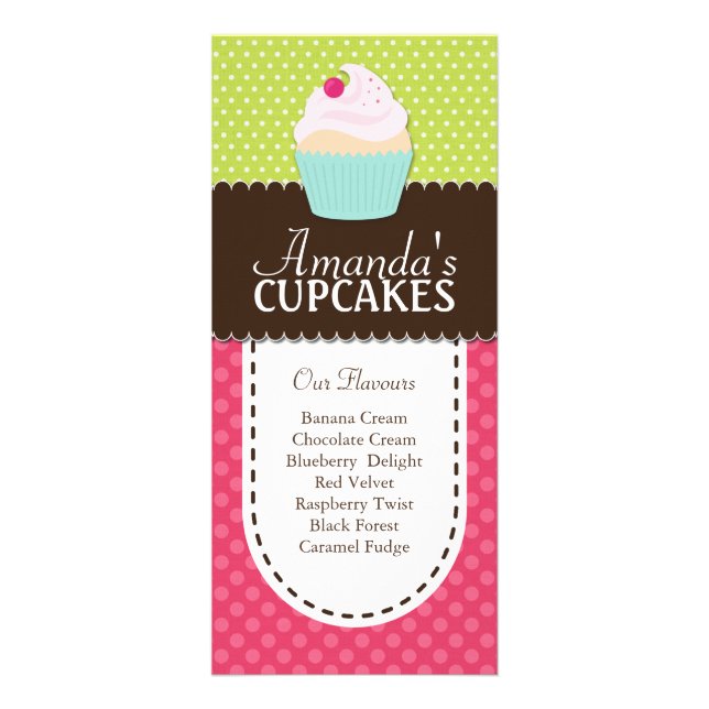 Whimsical and Fun Cupcake Rack Card (Front)