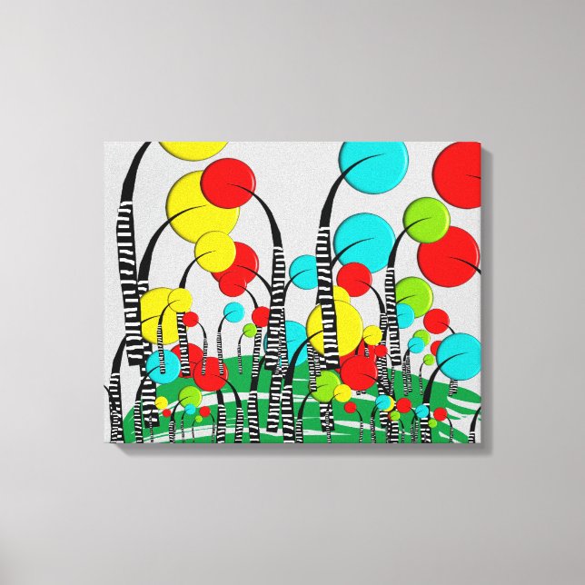 Whimsical and Quirky Tree Art Magical Forrest Canvas Print (Front)