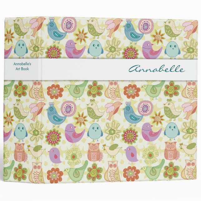 Whimsical Animal Doodles 1 Binder (Front/Spine)