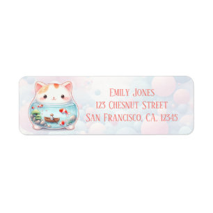 Whimsical Animal Jars - Cat - Return Address