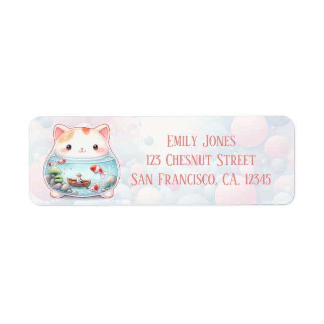 Whimsical Animal Jars - Cat - Return Address  (Front)