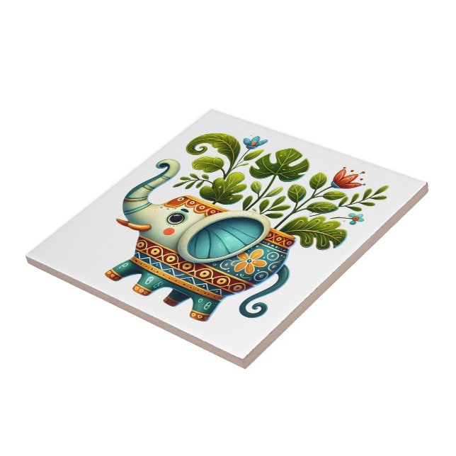 Whimsical Animal Planter Tile (Side)