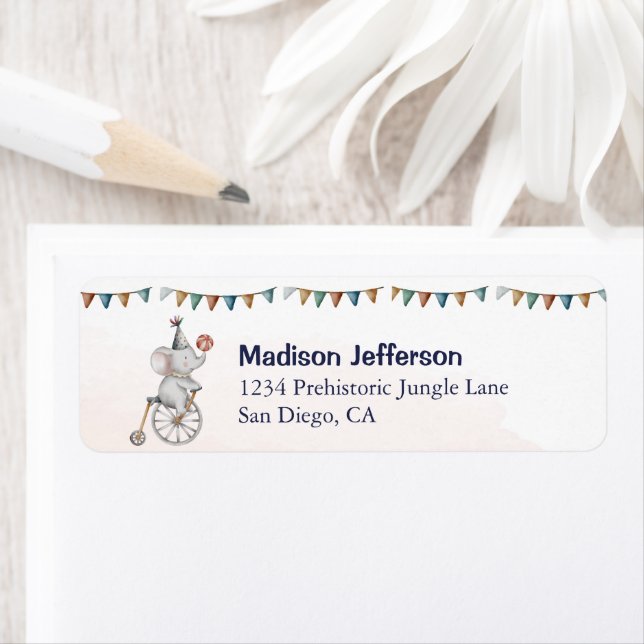 Whimsical Animals Elephant Circus Address (Insitu)