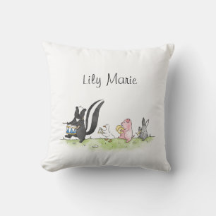 Whimsical Animals Marching Band Personalized Throw Pillow