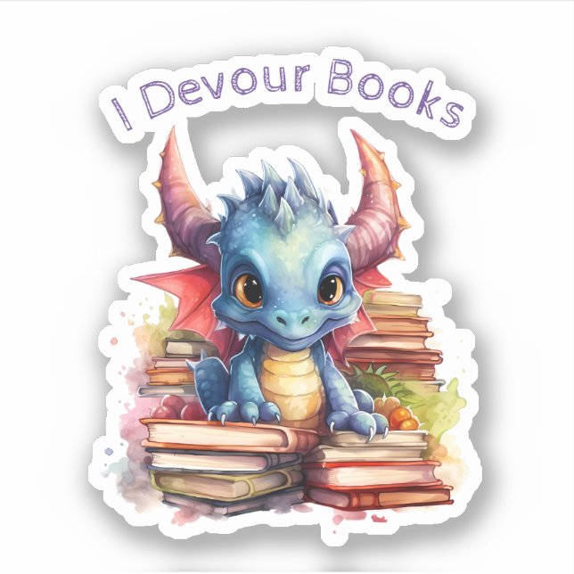  *~* Whimsical AP88 Dragon READING devouring BOOK (Front)