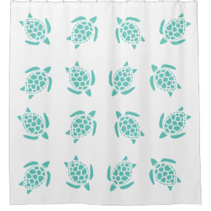 Whimsical Aqua Blue Sea Turtles Nautical Pattern 