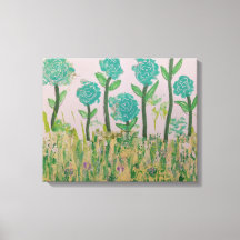 Whimsical Aqua Flowers
