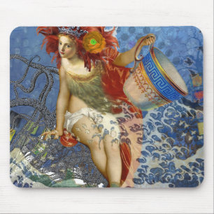 Whimsical Aquarius Woman Gift Fun Mouse Pad