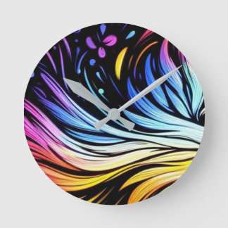 Whimsical Art on an 8"  Round Clock