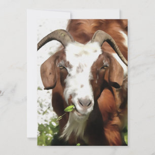 Whimsical Artistic Portrait Of A Goat Grazing