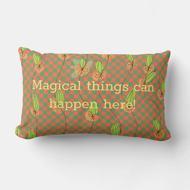 Whimsical, Artsy Magical Fun Lumbar Pillow (Front)