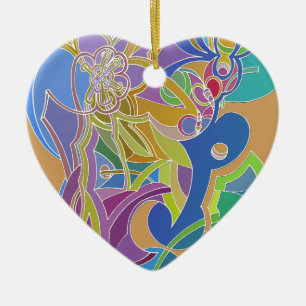 Whimsical Artwork Ceramic Ornament