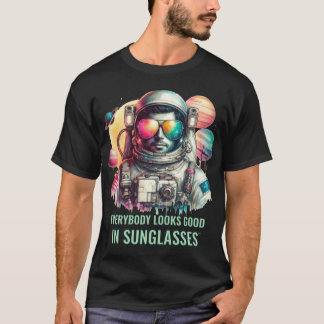Whimsical Astronaut in Sunglasses – Space T-Shirt