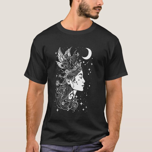 Whimsical Athena Greek Mythology Goddess Witchy T-Shirt (Front)