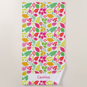 Whimsical Autumn Beach Towel