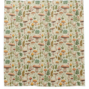 Whimsical Autumn Mushroom Forest Seamless Pattern