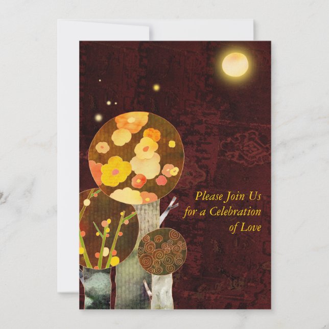 Whimsical Autumn Trees: Fall Wedding Invitations (Front)