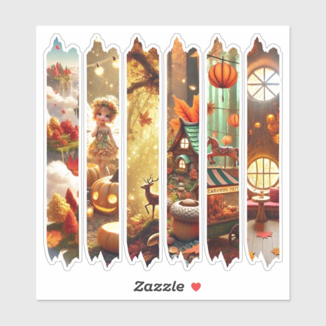 Whimsical Autumnal Fantasy Washi Tape Scrapbook (Sheet)