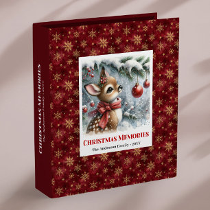 Whimsical Baby Deer Christmas Scene Personalized  Binder