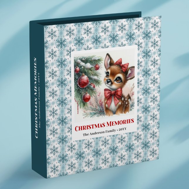Whimsical baby deer snowy forest kids memory album binder (Whimsical baby deer snowy forest kids memory binder

)