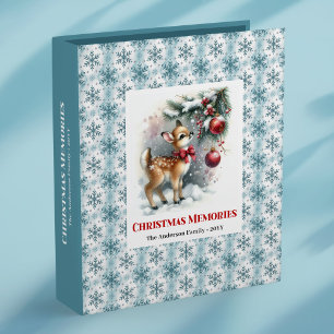 Whimsical baby fawn winter scene kids memory album binder