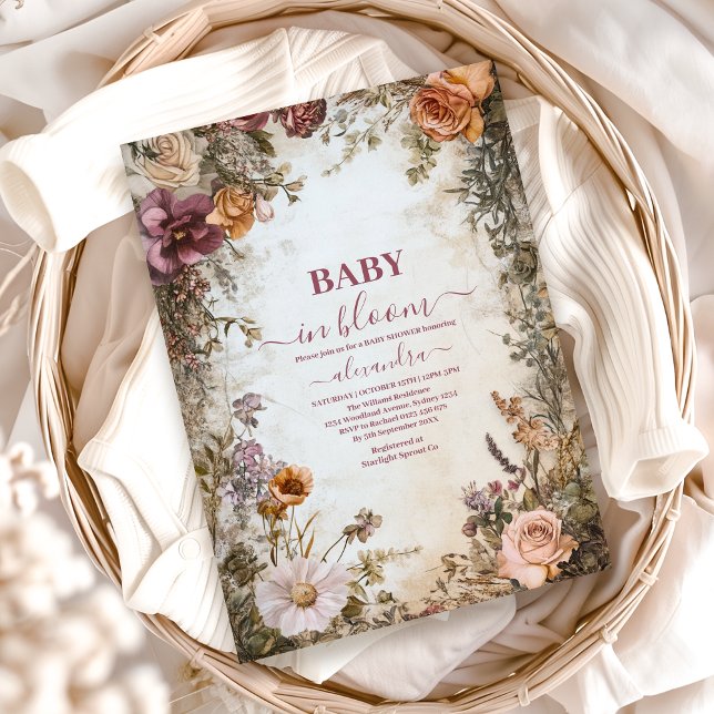 Whimsical Baby in Bloom Wildflower  Invitation (Creator Uploaded)
