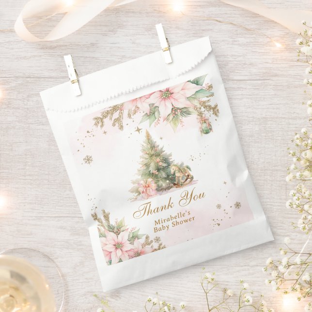 Whimsical Baby its cold outside pastel thank you Favour Bag (Clipped)