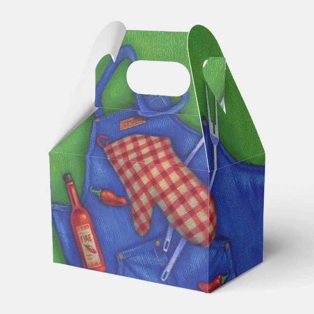 Whimsical Backyard BBQ Favor Box (Front Side)