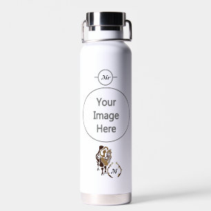 Whimsical Bactrian Camel Monogram Water Bottle