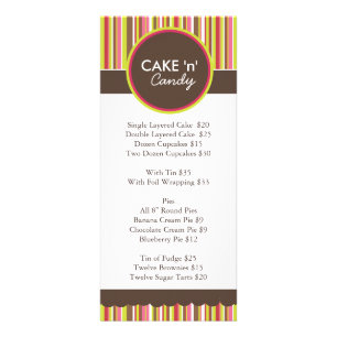 Whimsical Bakery Price List Rack Card