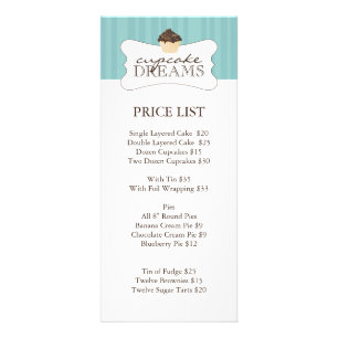 Whimsical Bakery Price List Rack Card