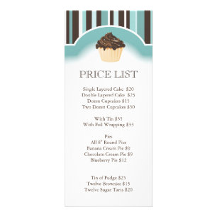 Whimsical Bakery Price List Rack Card