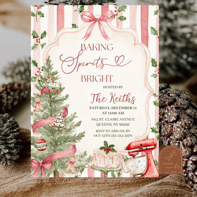 Whimsical  Baking Spirits Bright Invitation (Creator Uploaded)