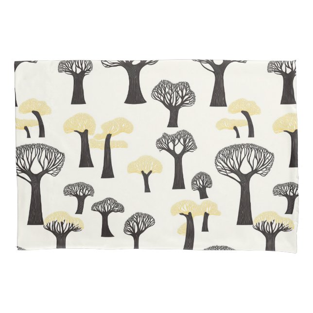 Whimsical Baobab Tree Pattern Pillowcase (Front)