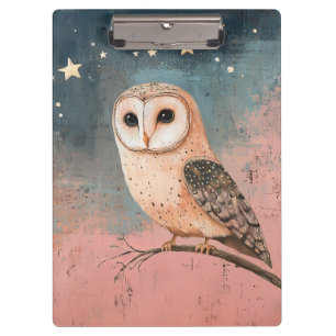 Whimsical Barn Owl Clipboard