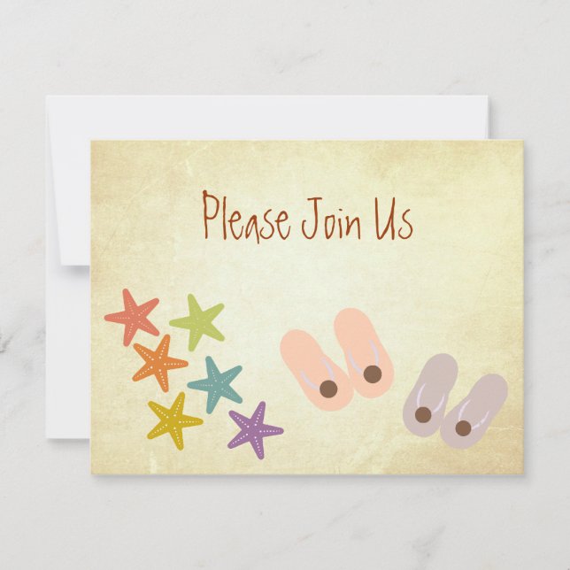 Whimsical Beach Party Invitation (Front)