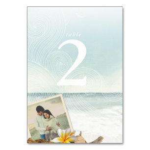 Whimsical Beach Photo Table Number
