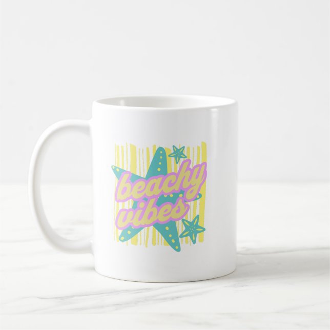 Whimsical Beach Seashells Coffee Mug (Left)