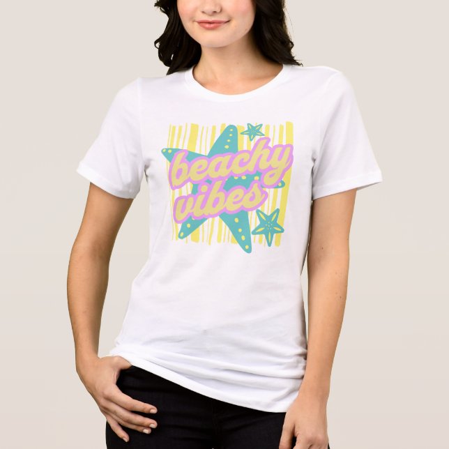 Whimsical Beach Seashells Tri-Blend Shirt (Front)