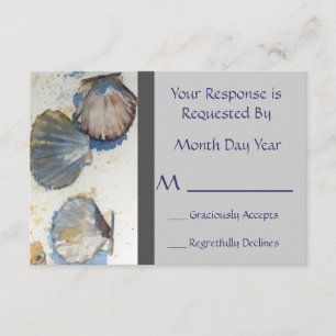 Whimsical Beach Shells reception Reply Card