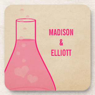Whimsical Beaker Coaster Set, Pink