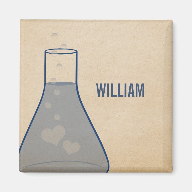 Whimsical Beaker Magnet, Blue Magnet (Front)