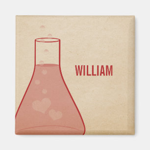 Whimsical Beaker Magnet, Red Magnet