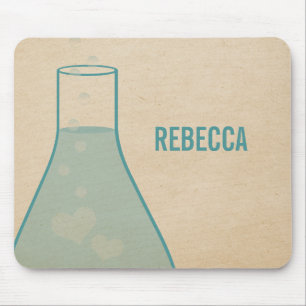 Whimsical Beaker Mousepad, Teal Mouse Pad