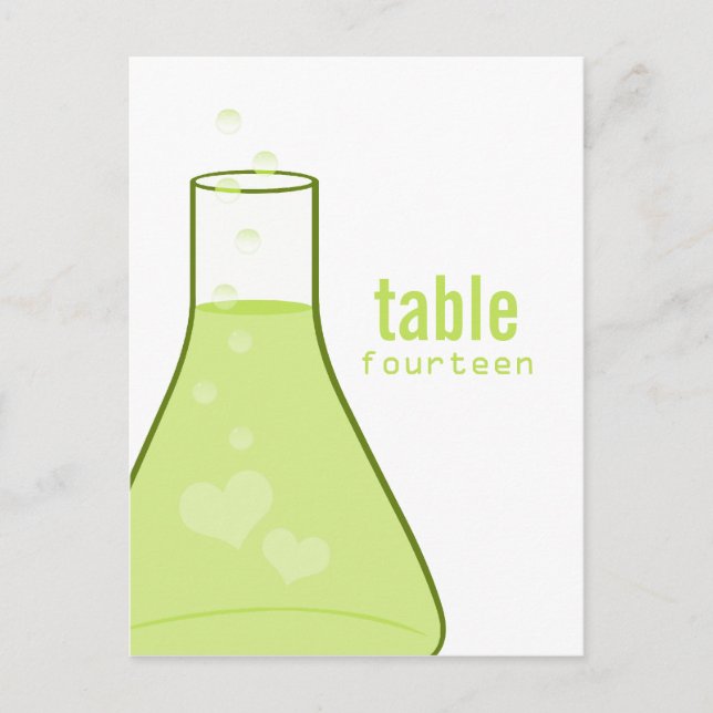 Whimsical Beaker Table Postcard, Green Postcard (Front)